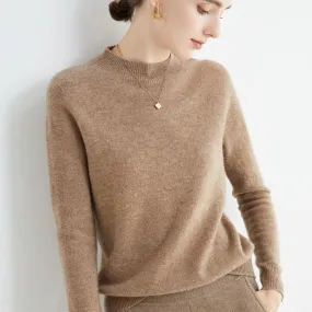 100% Merino Wool Cashmere Sweater Women Knitted Sweater Turtleneck Long Sleeve Pullovers Autumn Winter Clothing Warm Jumper Tops