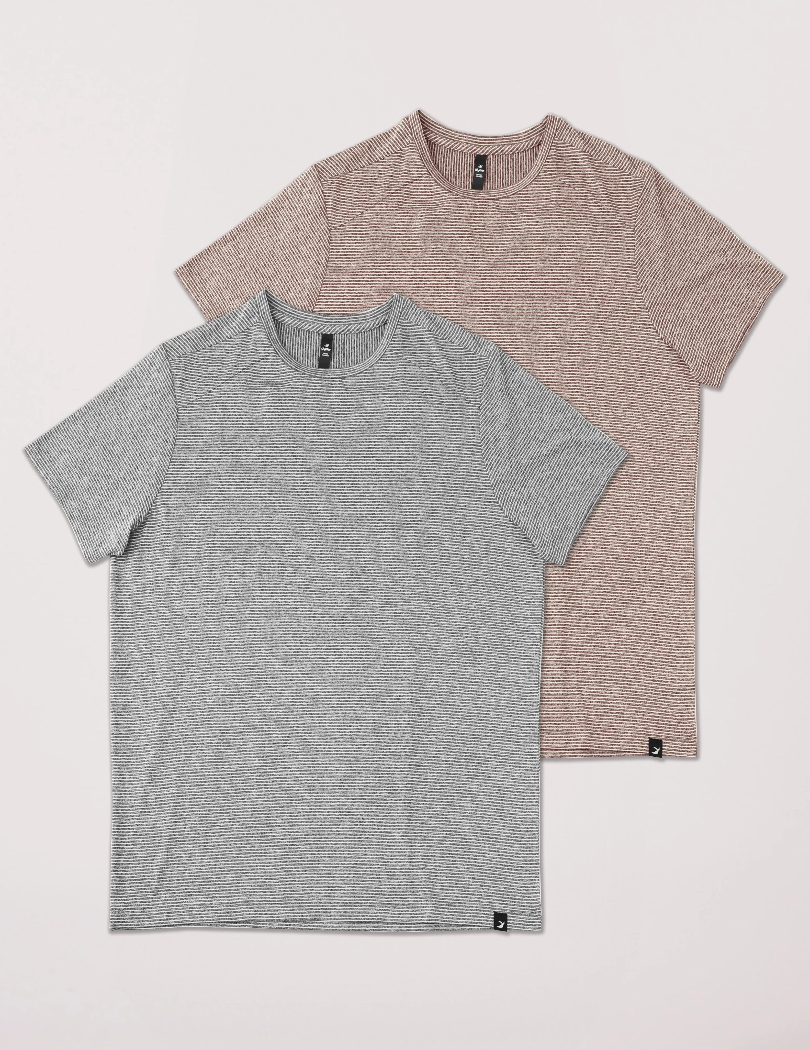 2 Pack Salton Short Sleeve: Black/White Stripe and Espresso/Oatmilk Stripe