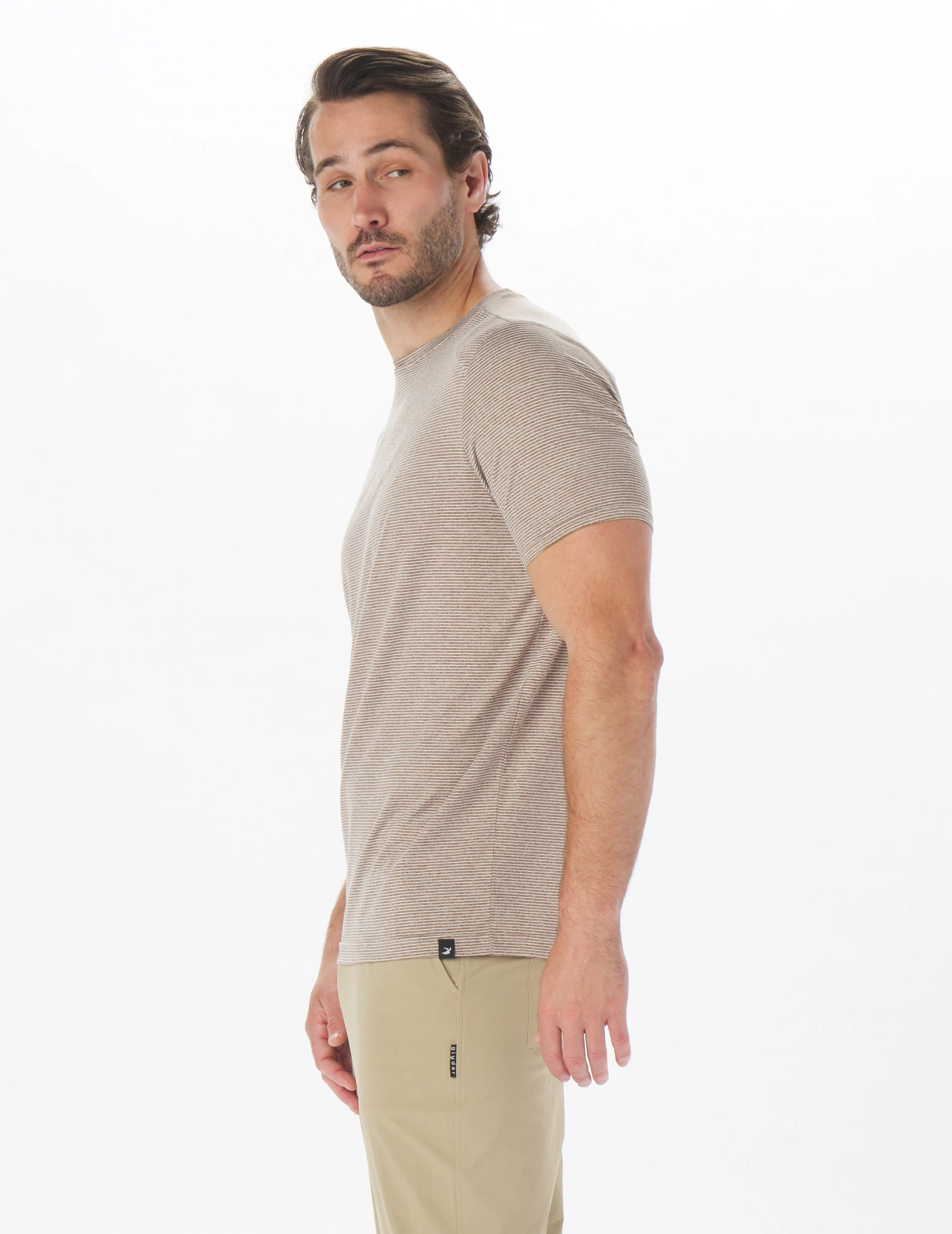 2 Pack Salton Short Sleeve: Black/White Stripe and Espresso/Oatmilk Stripe