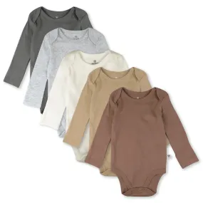 5-Pack Organic Cotton Long Sleeve Bodysuits