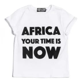 AFRICA your time is NOW kids' t-shirt (white)