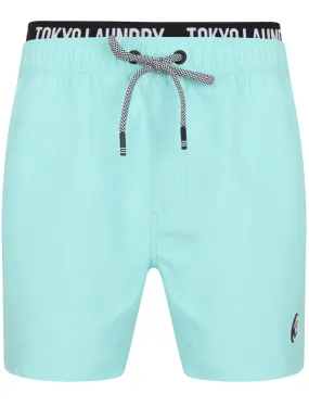 Ailani Swim Shorts with Plush Waistband Insert In Tibetan Blue - Tokyo Laundry