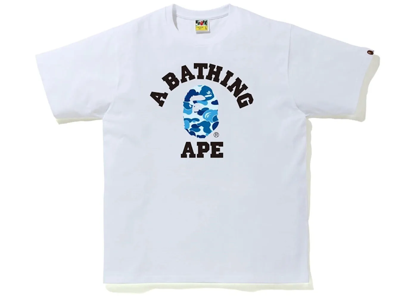 BAPE ABC Camo College Tee White/Blue