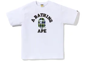 BAPE Check College Tee (SS23) White Green