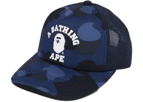 BAPE Color Camo College Mesh Cap Navy