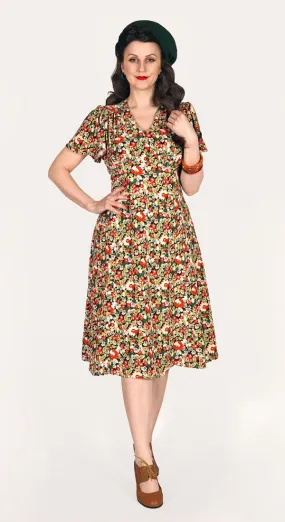 Betty Tea Dress in Berry Print