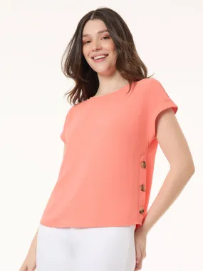 Button Detail Blouse, Jasper Crepe