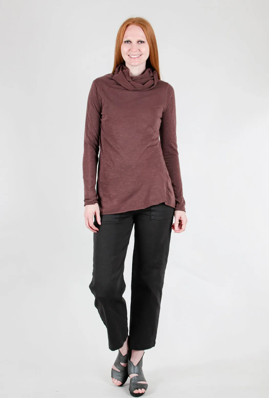 Cotton Turtleneck Emmie Top, Henna