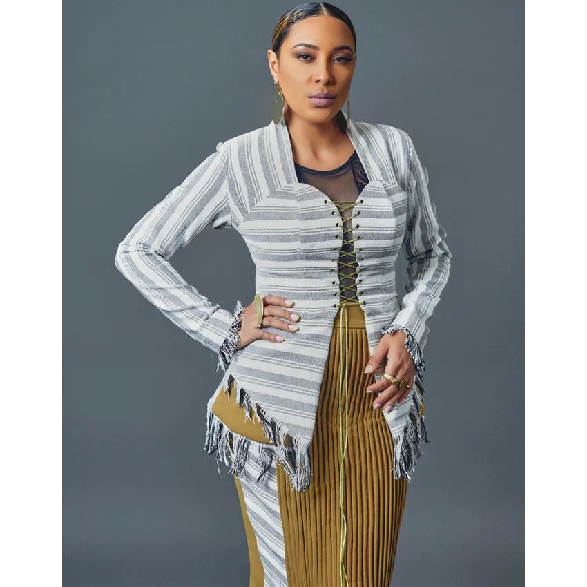 Danai Fringed Edge Bustier Jacket