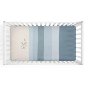 Dusty Blue Stripes Personalized Crib Sheet