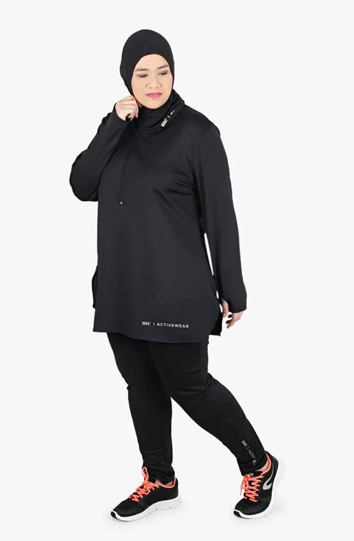 Eagle Turtleneck Active Wear Top - Black