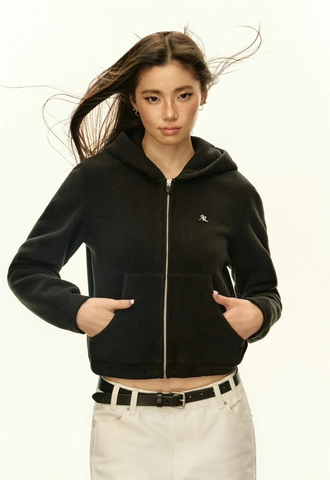 Fleece-Lined Zip-Up Hoodie Jacket