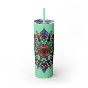 Hand-drawn Mandala Design Skinny Tumbler - Keeps Drinks Hot/Cold - BPA-Free