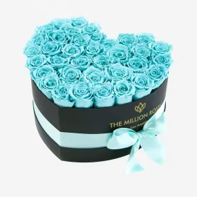 Heart Black Box | Turquoise Roses