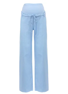 Joseph Linen Maternity Pants - Cashmere Blue