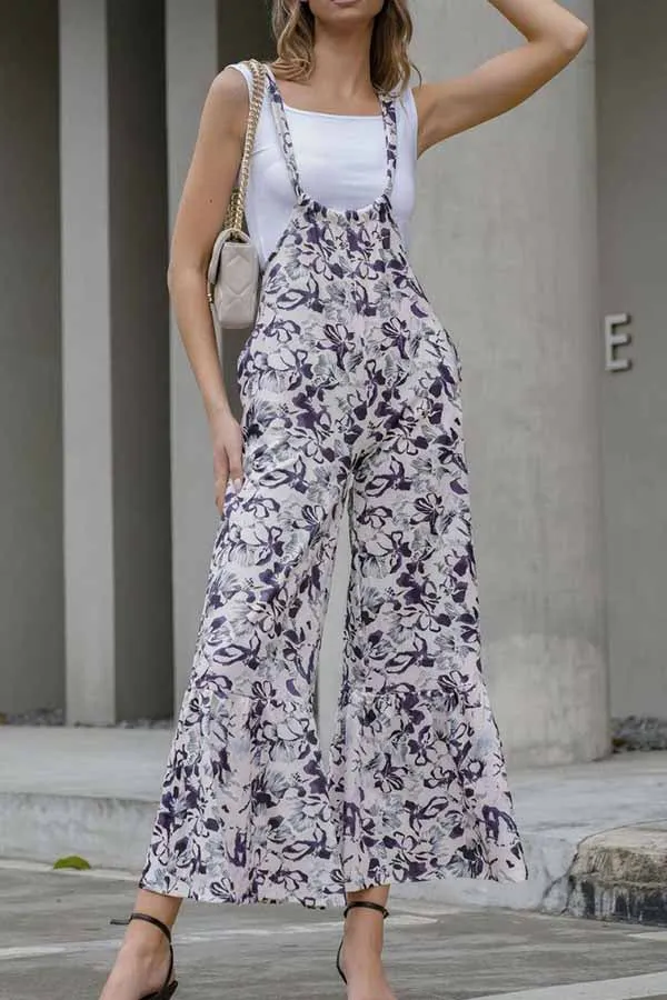 Loose Ladies Thin Printed Wide Leg Casual Pants