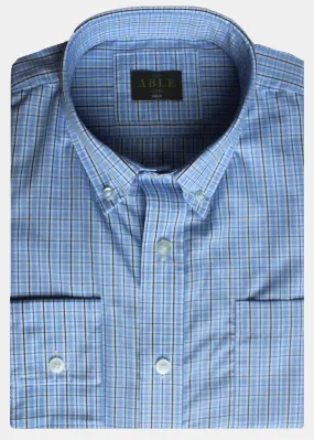 Marty long sleeve check shirt - light blue