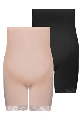 Maternity Underbust Anti Chafing Midi Cotton Shorts - 2 Pack