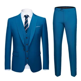 men's 3 piece wedding suit slim solid color office suit sets Blazer pants vest