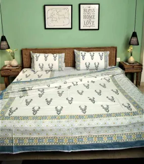 Muscari Bedsheet Premium Cotton Hand Block Print Bedsheet