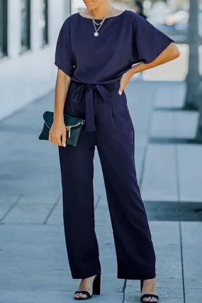 Oh So Glam Belted Wide Leg Jumpsuit