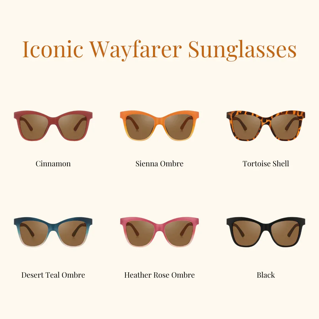 Polarized Bendable Adult Wayfarer Sunglasses - Sienna Ombre