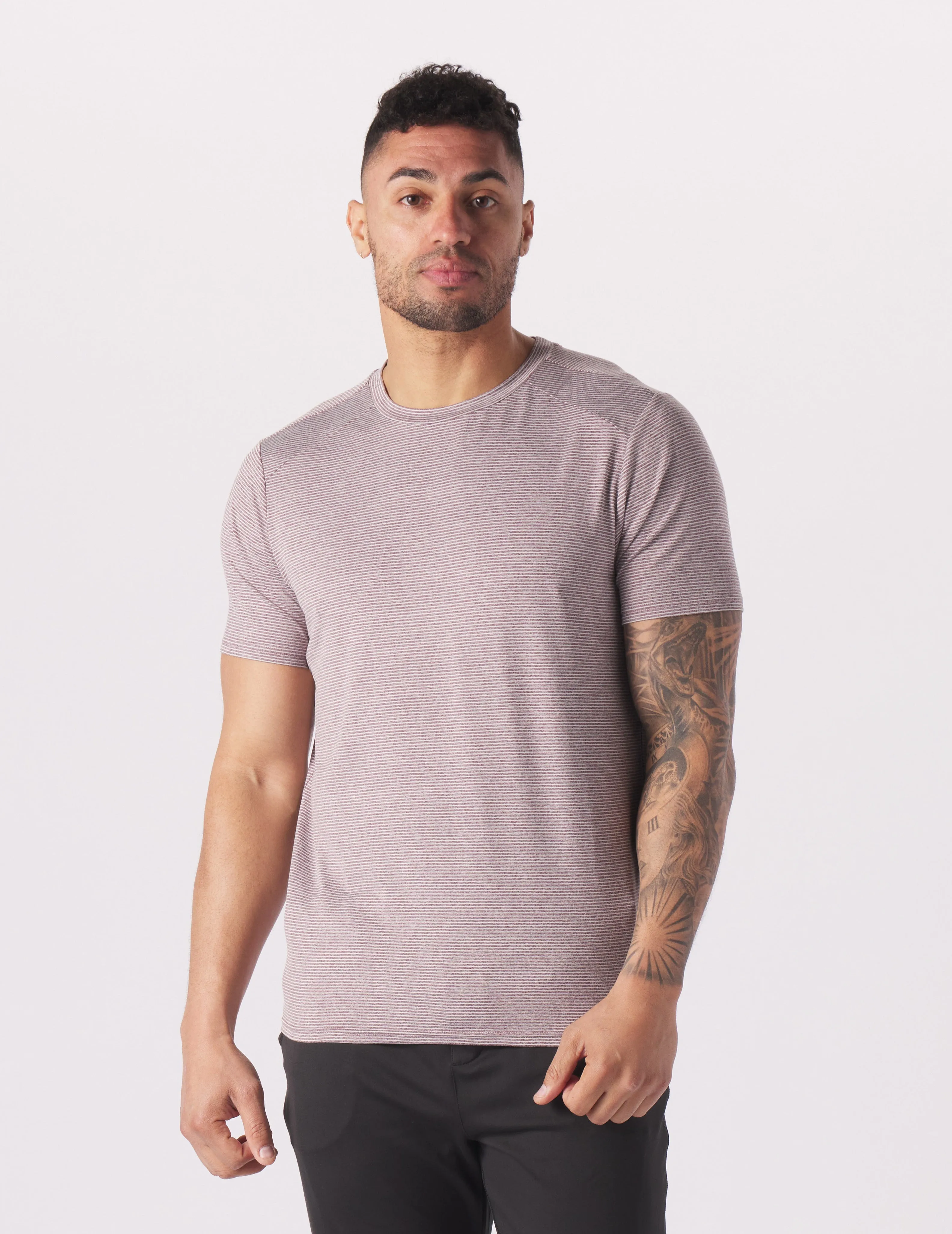 Salton Short Sleeve: Berry Wine/White Stripe