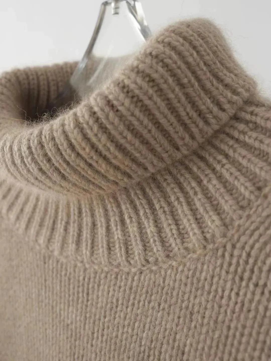 Turtleneck 100% pure cashmere women's loose sweater thickened autumn and winter wool sweater jumper lazy base