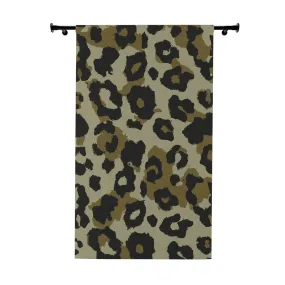 Vampire Art Grunge Goth Chic Glam Khaki Leopard Blackout Window Curtains (1 Piece)