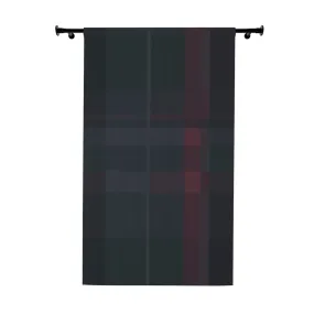 Vampire Art Grunge Preppy Tartan Chic Black, dark red and green Blackout Window Curtains (1 Piece)