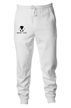 White Fleece Jogger Sweatpants